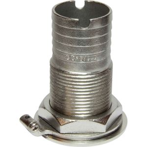 Seaflow Stainless Steel 316 Skin Fitting (1-1/4" BSP, 38mm Hose Tail)