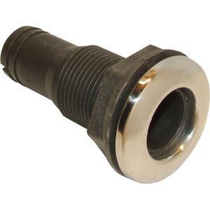 Seaflow Plastic Skin Fitting with Stainless Steel Cap (25mm Hose Tail)