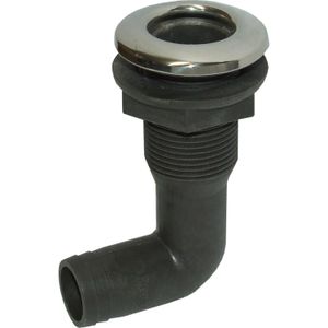 Seaflow 90&deg; Skin Fitting with Stainless Steel Cap (25mm Hose Tail)