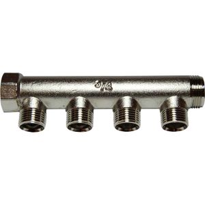 Maestrini Brass Male Pipe Manifold (3/4" BSP with 4 x 1/2" Inlets)