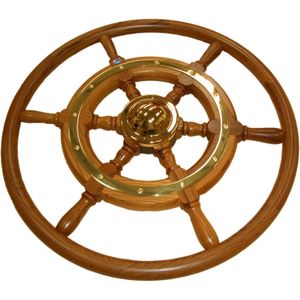 Stazo Type 02 Wooden Marine Steering Wheel with Outer Rim (500mm)