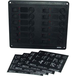 Vetus P12CB12 Horizontal Switch Panel 12 Way (12V / Circuit Breaker)