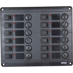 Vetus P12F24 Horizontal Switch Panel 12 Way (24V / Fused)