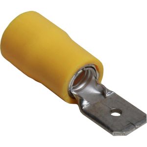 AMC Yellow Male Spade Terminal (6.3mm x 0.8mm / 50 Pack)
