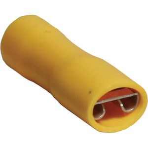 AMC Yellow Fully Insulated Female Spade Terminal (6.3x0.8mm / 50 Pack)