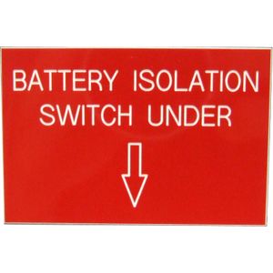 Battery Isolation Label (75mm x 50mm)