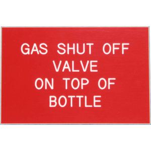 Gas Shut Off Valve Label (75mm x 50mm)