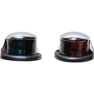 Perko 0228 Green & Red Navigation Side Lights (Chrome / 12V / 10W)