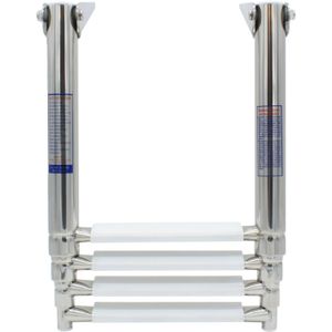 4Dek Stainless Steel Telescopic Ladder (1156 x 394mm / 4 White Steps)