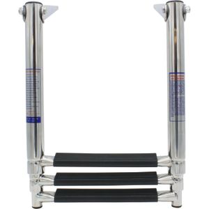 Osculati Stainless Steel 3 Black Step Telescopic Ladder (889 x 300mm)