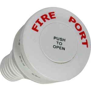 White Fire Port with Straight Hose Adaptor (38mm Cutout, 70mm OD)