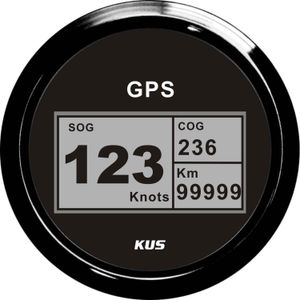 KUS Digital GPS Speedometer 0-999 Knots, kM/H, MPH (Black Bezel/Dial)
