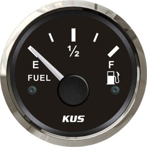 KUS Fuel Level Gauge with Stainless Steel Bezel (US Resistance)