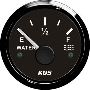 KUS Water Level Gauge with Black Stainless Bezel (Euro Resistance)