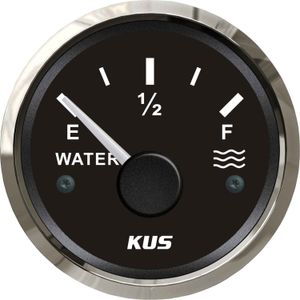 KUS Water Level Gauge with Stainless Bezel (Black / Euro Resistance)
