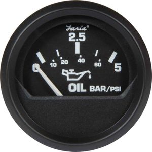 Faria Beede Oil Pressure Gauge 5Bar in Euro Black Style (Euro Resist)