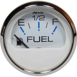 Faria Beede Fuel Level Gauge in Chesapeake SS White Style (US Resist)