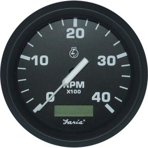 Faria Tacho/Hourmeter in Euro Black (4000RPM / Alternator / Generator)