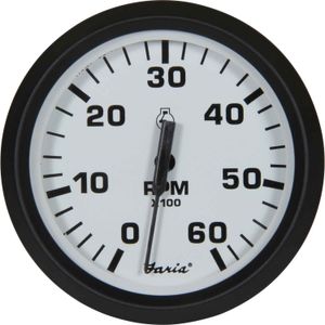 Faria Beede Tachometer in Euro White Style (6000RPM / Petrol Inboard)