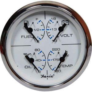 Faria Beede Combination Gauge in Chesapeake SS White (4 in 1 / 4")