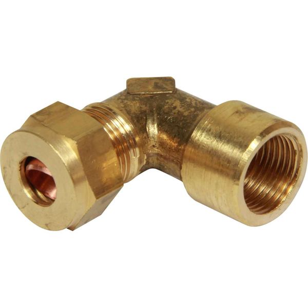 Brass Fitting Compression Elbow, 3/8-in.