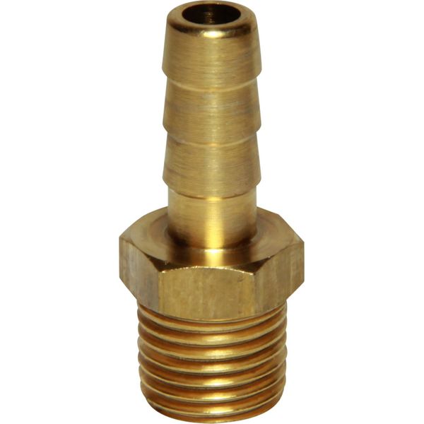 AG Brass Straight Hose Tail (1/4" BSPT Male to 8mm Hose)
