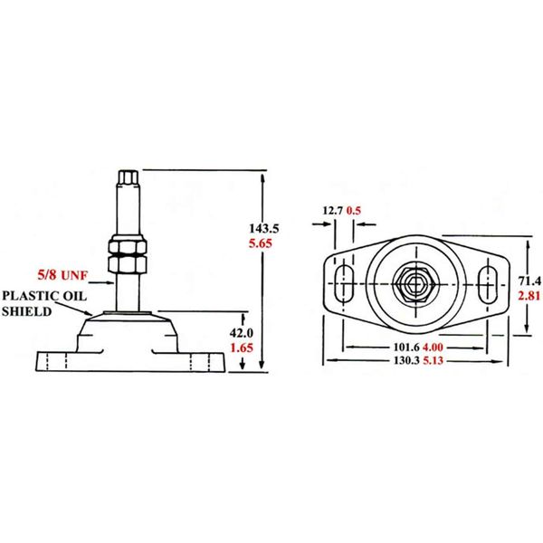 R&D Compression Flexible Engine Mount (190LBS / 5/8" Stud)