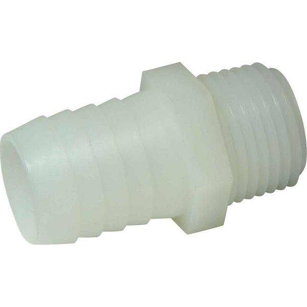 AG Plastic Straight Hose Tail (1/2" NPT Male to 19mm Hose)