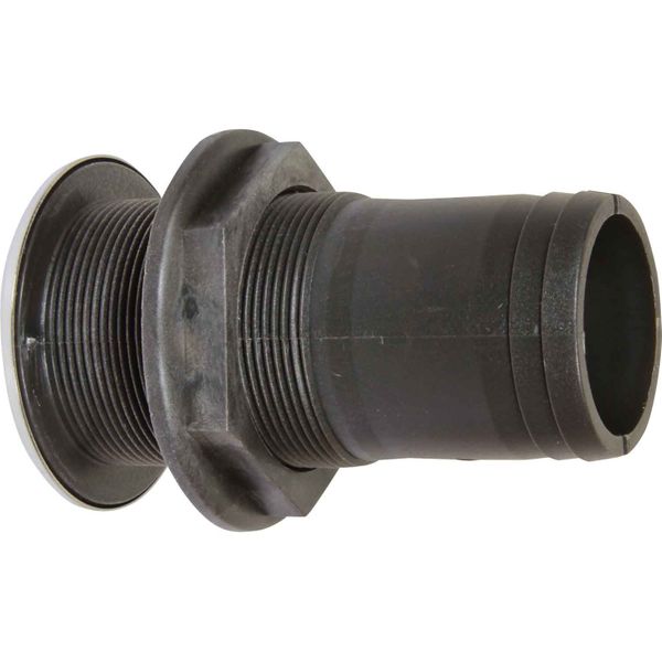 Seaflow Plastic Skin Fitting with Stainless Steel Cap (51mm Hose Tail)