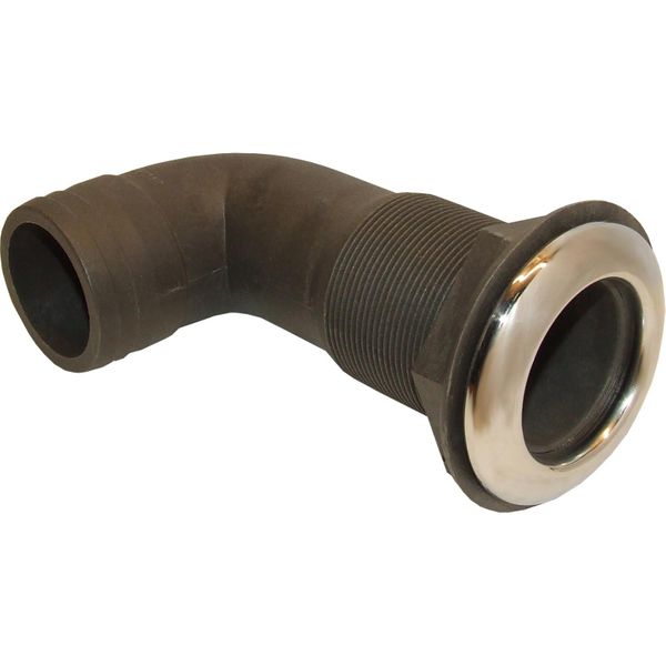 Seaflow 90&deg; Skin Fitting with Stainless Steel Cap (51mm Hose Tail)