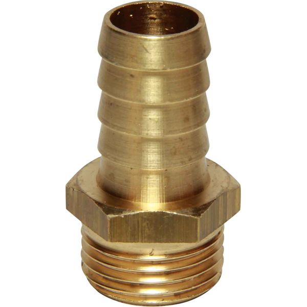 1/2 INCH BSP MALE to 16mm STRAIGHT HOSE TAIL SOLID BRASS 
