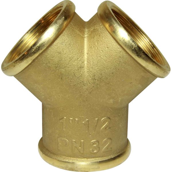 Maestrini Brass Equal Y Fitting (Female Ports / 1-1/2" BSP)