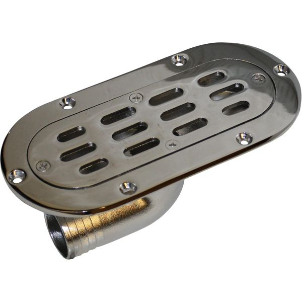 Seaflow Stainless Steel 316 Oval Cockpit Drain (38mm ID Hose)