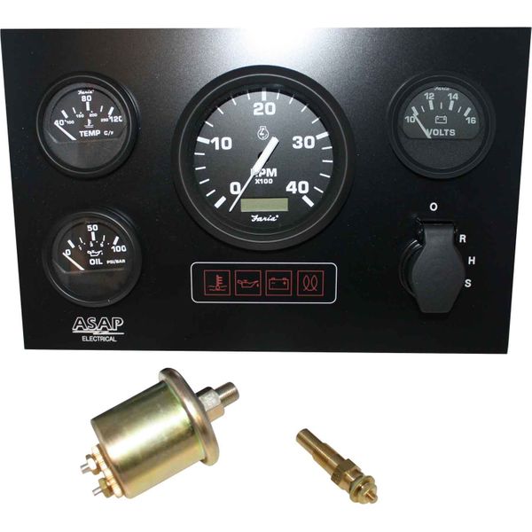 Deluxe Instrument Panel With Faria Euro Black Gauges (12V / Insulated)
