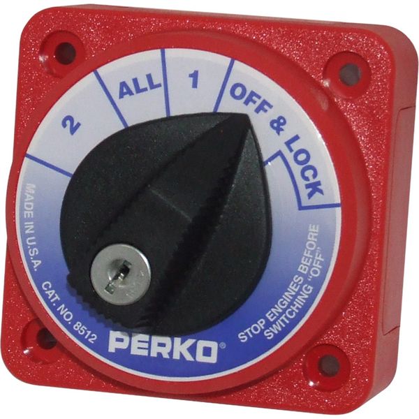 Perko Compact Battery Isolator 315A with Lock (12V, 24V, 32V)