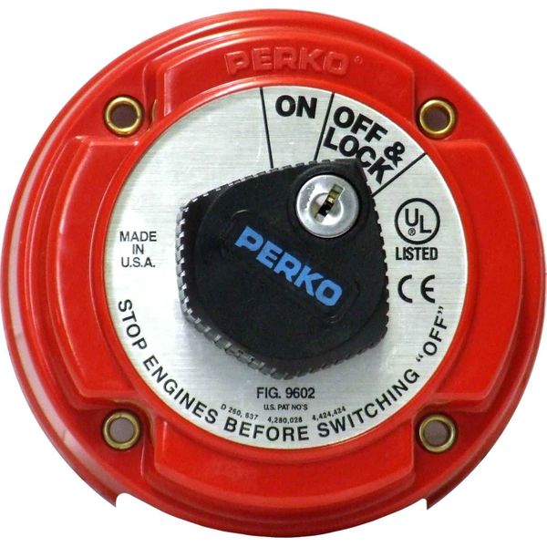 Perko Standard Battery Isolator 250A with Key (12V, 24V, 32V)