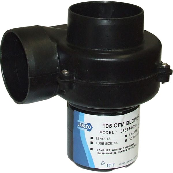 Jabsco Compact Snail Cam Blower (Flexmount / 12V / 76mm Ducting Hose)