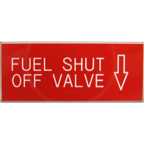 Fuel Shut Off Valve Label (60mm x 25mm)