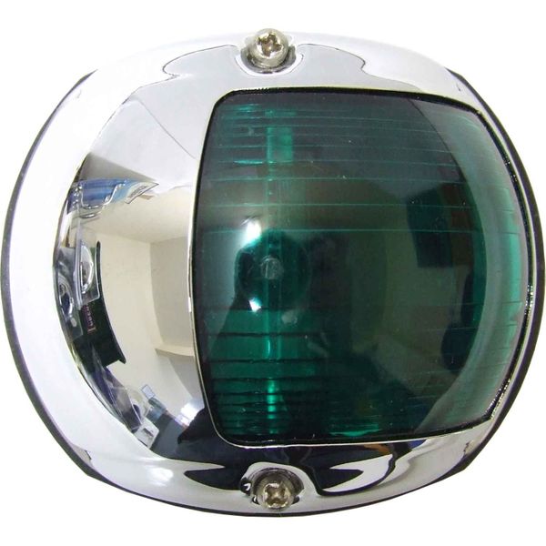 Perko 0170 Starboard Green Navigation Light (Chrome / 12V / 15W)