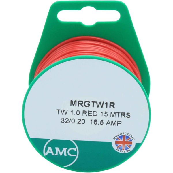 AMC 1 Core 1mm&sup2; Red Thin Wall Cable (15m)