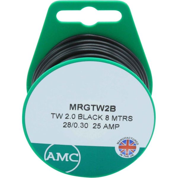 AMC 1 Core 2mm&sup2; Black Thin Wall Cable (8m)