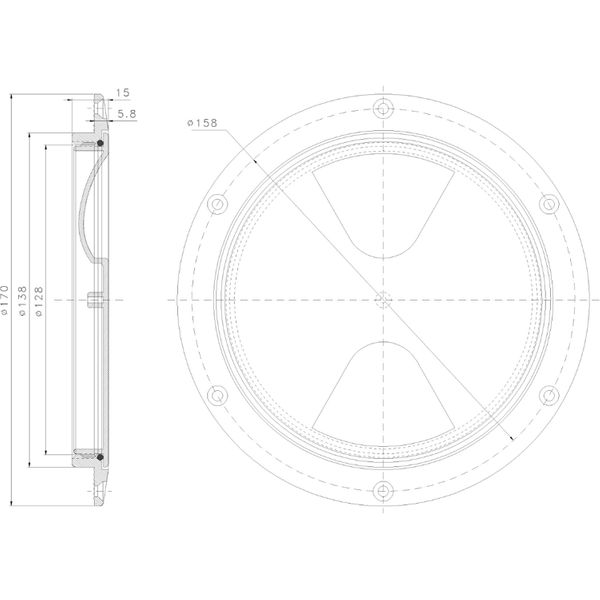 4Dek Plastic Watertight Inspection Cover (White / 125mm Opening)