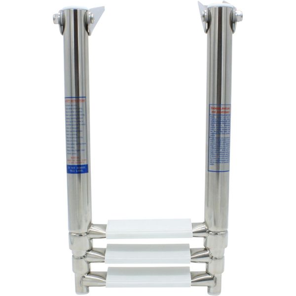 4Dek Stainless Steel Telescopic Ladder (889mm x 210mm / 3 White Steps)