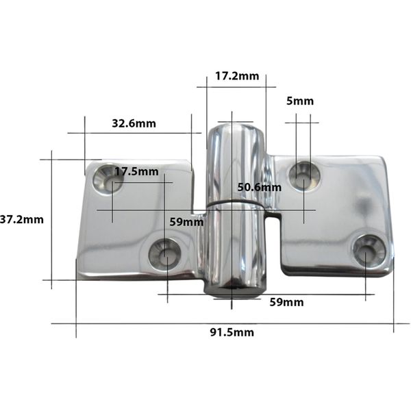 4Dek Stainless Steel Hinge (100mm x 50mm / Right Hand)