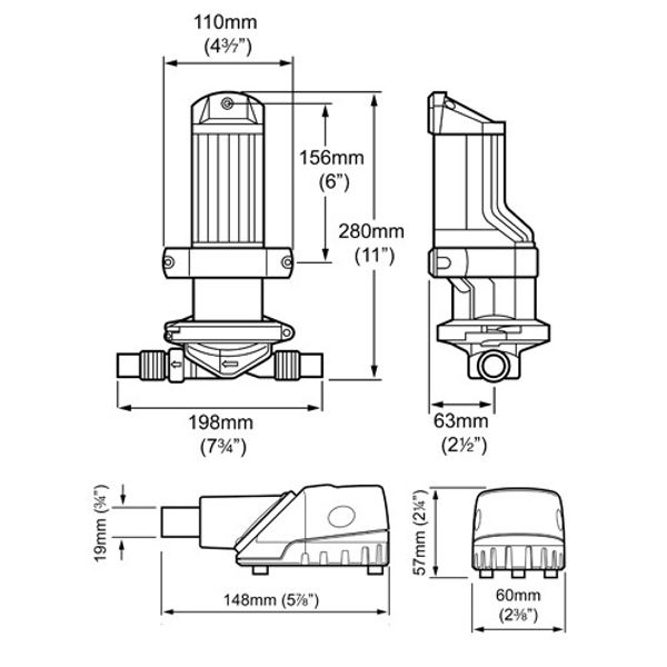 Whale Gulper IC Diaphragm Bilge Pump (12V / 19 LPM / 2m Cable)