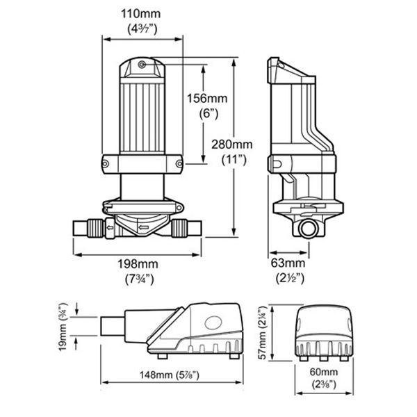Whale Gulper IC Diaphragm Bilge Pump (24V / 19 LPM / 2m Cable)