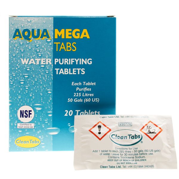 AquaTabs Mega Tabs Water Purifying Tablets (Box of 20)