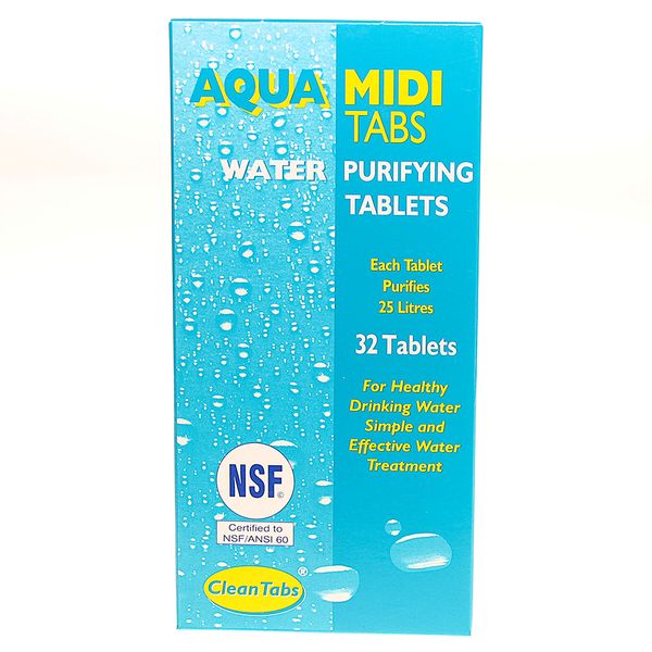 AquaTabs Midi Tabs Water Purifying Tablets (Box of 32)