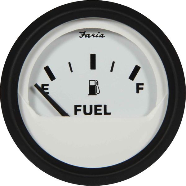 Faria Beede Fuel Level Gauge in Euro White Style (US Resistance)