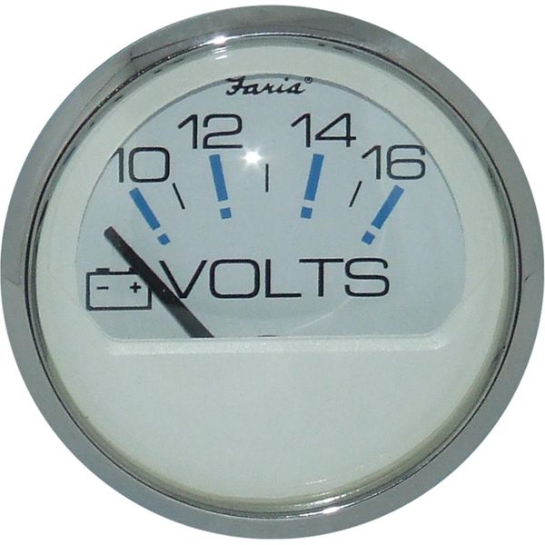 Faria Beede Voltmeter Gauge in Chesapeake SS White Style (12V)